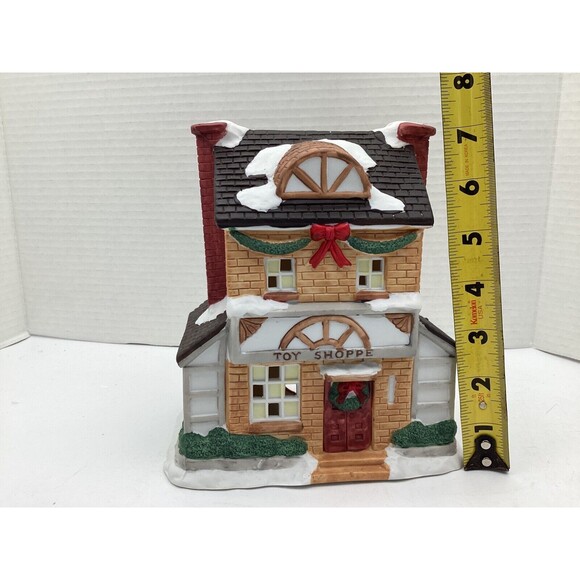 Christmas Village Lighted House Toy Shoppe Victorian Caldor Stores Hand Painted - Picture 6 of 9
